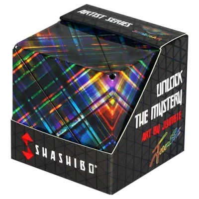 Imagen de SHASHIBO Cubo Transformable Antiestrés Patentado y Galardonado con 36 Imanes de Tierras Raras Se Transforma en Más 70 Formas (Artist Series Disco Plaid)