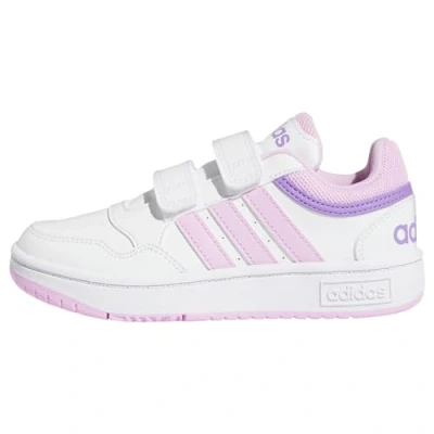 Imagen de adidas Hoops Lifestyle Basketball Hook and loop Shoes, Zapatos Unisex niños, Cloud White Lilac Violet Fusion, 33.5 EU