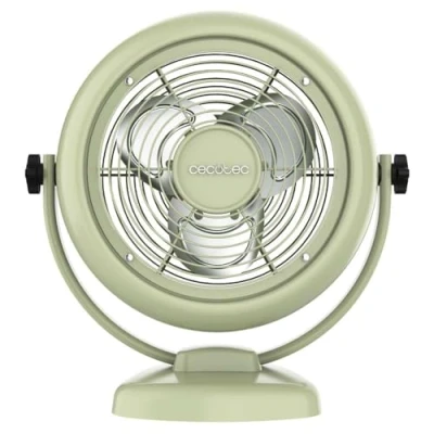 Imagen de Cecotec Ventilador de Sobremesa EnergySilence 800 RetroDesk Green, 20W potencia, 8 Pulgadas, Inclinación ajustable, 3 aspas aerodinámicas, 2 Velocidades, Robusta y Base Estable