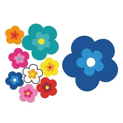 Imagen de tradercat Pril Pegatinas para coche (8 unidades), diseño de flores, color azul