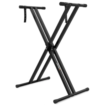 Imagen de Audibax Onyx 120 Soporte de Teclado Tijera Doble Para Musical Electrónico Sistema Ajuste con Rótula Easy Lock Carga Máxima 25 kg Teclados 61, 76 y 88 Teclas