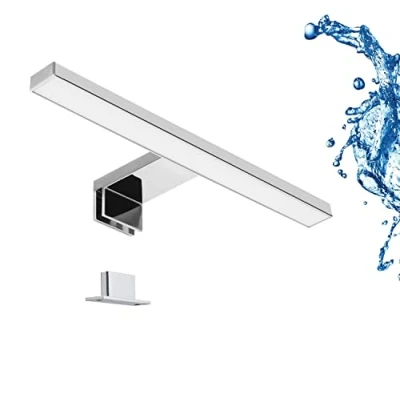 Imagen de LIGHTWORLD24 Lámpara de espejo LED I Baño maquillaje superficie Iluminación armario abrazadera IP44 30CM 5W