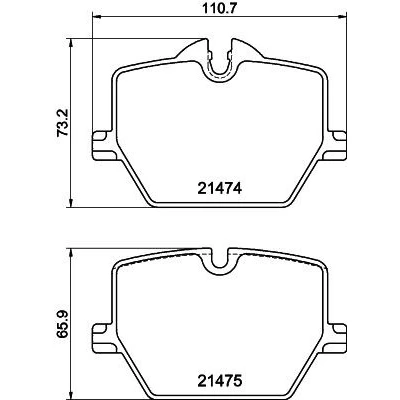 Imagen de HELLA 8DB 355 040 601 Juego de pastillas freno preparado para indicador desgaste con tornillos pinza accesorios BMW: 3 Berlina, Touring
