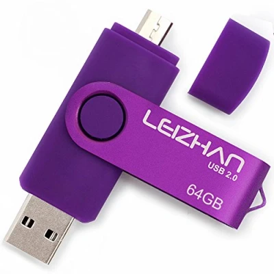 Imagen de LEIZHAN Memoria USB 2.0 64GB,Pendrive OTG 2 in 1 Flash Stick para Samsung Huawei Android PC Tableta Mac 64GB(Morado)