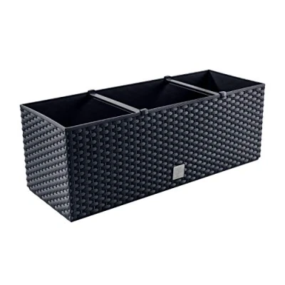 Imagen de Jardinera rectangular 17 litros con autorriego color chocolate 52x20x19cm