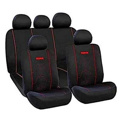 Imagen de MOMO Set Completo Cubre Asiento S Coche 11 Piezas Negro Y Rojo