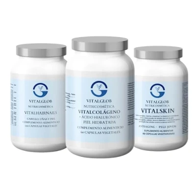 Imagen de Pack Belleza Natural Fortalece Cabello y Uñas. Potente Antiarrugas Rejuvenecedor de la piel con Ceramidas OptiMSM. Colágeno Acido Hialuronico Vitamina C..