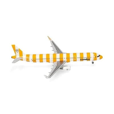 Imagen de herpa Miniatura del avión Condor Airbus A321 “Sunshine D AIAD, Escala 1/200, Modelo prefabricado, maqueta de colleción, modelismo, Avion sin Soporte, Figura Metal
