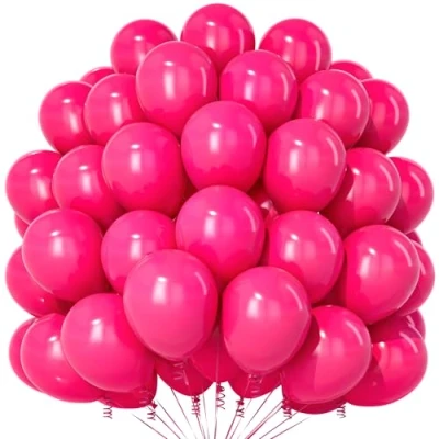 Imagen de Teselife Globos Rosa Intenso, 100 Piezas 12 Pulgadas Intenso Mate, Fiesta Látex Para Mujeres Niñas Cumpleaños Aniversario Boda Compromiso Baby Shower Decoración