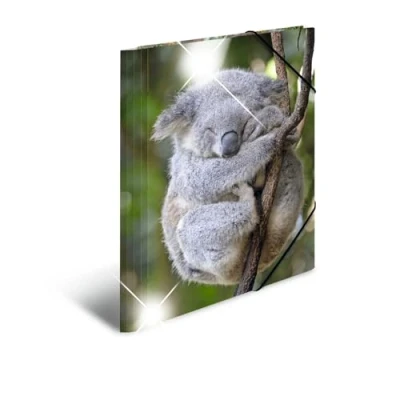 Imagen de HERMA 19323 carpeta DIN A4 animales Koala, juego de 3, plástico estable, organizadora con efecto brillante, solapas interiores impresas y goma elástica, documentos para niños,
