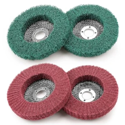 Imagen de SI FANG 4 ruedas de pulido disco fibra nailon 100 mm, discos abrasivos surtidos grano 120 y 320, rueda profesional pulgadas, molienda elástica metal madera