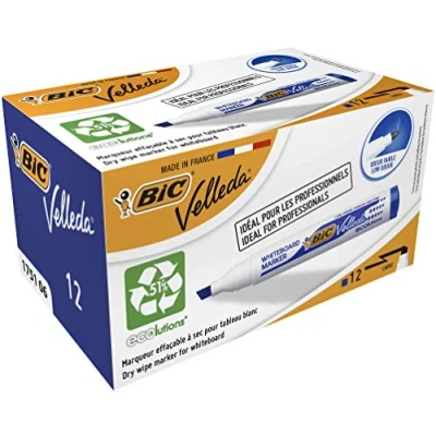 Imagen de BIC Velleda 1751 ECOlutions rotuladores de Pizarra punta media Azul, Caja 12 unidades