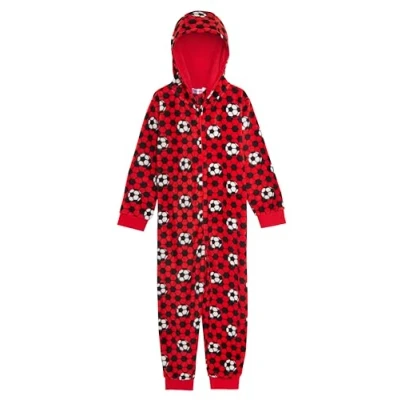 Imagen de Pijama de fútbol para niños, forro polar, todo en uno, color rojo y azul, rosso, 7 8 años