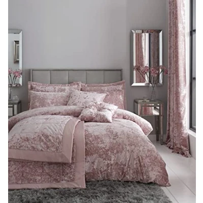 Imagen de Catherine Lansfield Juego de Funda edredón Doble Terciopelo aplastado con Fundas Almohada, Color Rosa Rubor