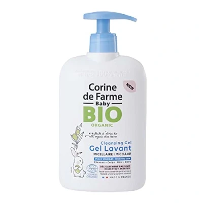 Imagen de Corine de Farme Gel Micelar Perfumado para Cuerpo y Cabello Bebé Fórmula con Extracto Hoja Olivo Ecológico Cosmético Natural Pieles Sensibles 500ml