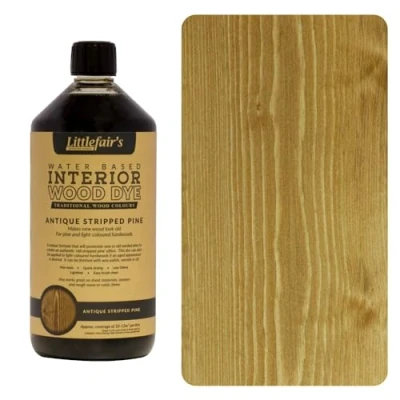 Imagen de Littlefair&#039;s Tinte para Madera 1ltr Acabado Premium, Fácil de Usar y Limpiar Basado en Agua, Seguro Ecológico Disponible Muchos Colores Color: Pino antiguo decapado