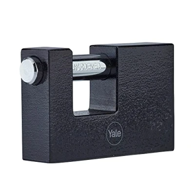 Imagen de Yale Candado de persiana hierro 75 mm, color negro, grillete acero endurecido, uso en exteriores