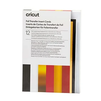 Imagen de Cricut inserción de Transferencia Papel Aluminio Royal Flush 12,1 cm x 16,8 (tamaño Cruce Paquete 12 para Uso con Alfombrilla Tarjeta 2 2, 12.1cm 16.8cm Size R40)