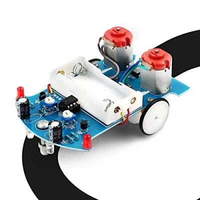 Imagen de PEMENOL kit de soldadura práctica, aprendizaje electrónico, coche inteligente, línea a robot para niños, electrónica educación, escuela y competencia W