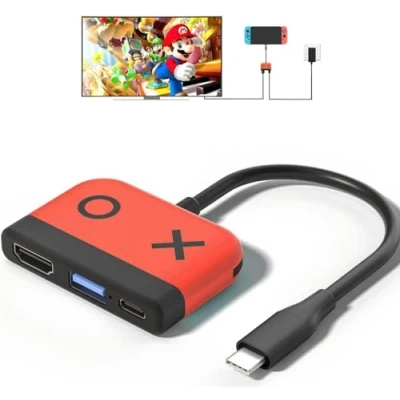 Imagen de GKEAPZA Switch Dock para Nintendo OLED, Adaptador de TV 3en1 con HDMI 4K, Puerto USB 3.0, Tipo C 65W PD, estación Acoplamiento portátil Viaje Switch/Switch OLED