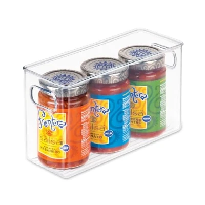Imagen de iDesign Cabinet/Kitchen Binz Caja organizadora, organizador de cocina mediano en plástico, cajón para frigorífico alargado, transparente