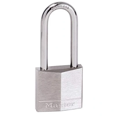 Imagen de Master Lock 640EURDLH Candado Marino con Llave y Arco Largo, Grigio, 9,5 x 4 1,3 cm