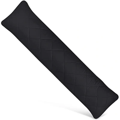 Imagen de Utopia Bedding Acolchado Almohada Corporal,Almohada de Embarazo y Maternidad, para Dormir Lado, Relleno Poliéster Suave (1, Negro, 40 x 145 cm)