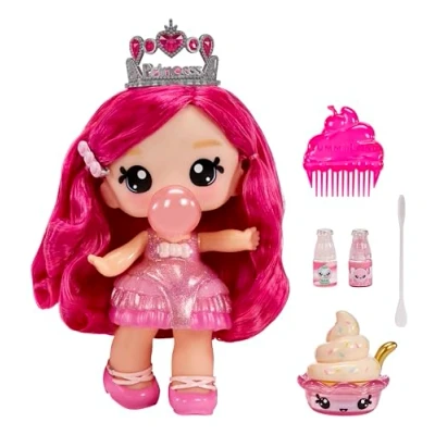 Imagen de YUMMILAND Large Doll y Num Nom Lipgloss Pet Bianca Bubblegum Scoops Muñeca Perfumada con Kit de Brillo Labios DIY Adecuado para Niñas Niños mayores 4 años