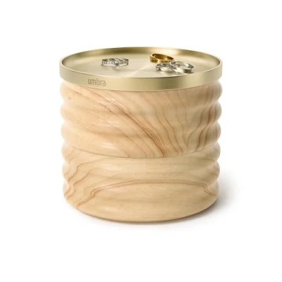 Imagen de Umbra Tesora Caja de almacenamiento madera, apilable, color natural/latón