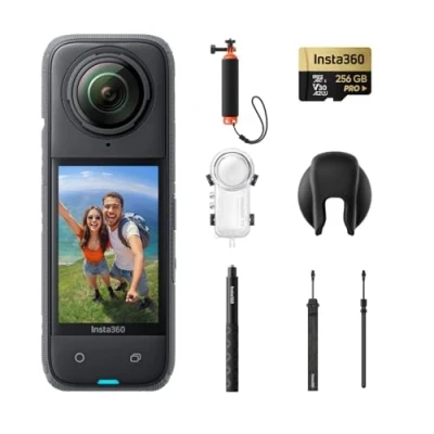 Imagen de Insta360 X4 Pack Invisible de Buceo Cámara acción Impermeable 8K 360, Vídeo 4K Gran Angular, Selfie Stick Invisible, Protectores Lente Extraíbles, 135 Min Batería, Edición IA, Estabilización