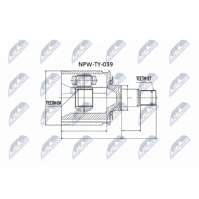 Imagen de NTY NPW TY 039 Junta Homocinética Eje delantero, lado de engranaje TOYOTA: Land Cruiser Prado 90, HILUX 6 Pick up