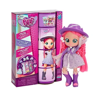 Imagen de BFF BY BEBÉS Llorones Bebés Katie Muñeca fashion Coleccionable con Pelo largo, Ropa de tela y 9 Accesorios Juguete regalo para niñas niños +5 Años