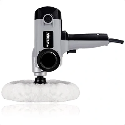 Imagen de Werku WK400110, Pulidora Circular Rotorbital, Calidad Profesional, Potencia 1010 W, Disco 180 mm, Órbita 2 Incluye Caperuza Pulido
