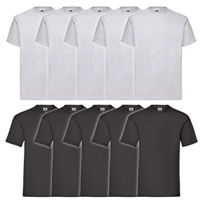 Imagen de Fruit of the Loom Camiseta para Hombre (Paquete de 10), 2blanco/2gris/2oliva/2 Botellas/2 Chocolate, M