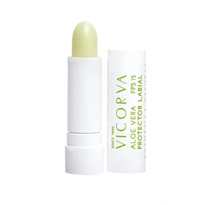 Imagen de Vicorva Protector Labial SPF 15 en Barra Aloe Vera Balsamo Reparador Facial Moisturizing Stick Sin Color Lip Balm 4 gr