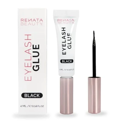 Imagen de Renata Beauty Pegamento para Pestañas Postizas Negro Adhesivo de 24hs Waterpoof Extensión Falsas Tubo Flexible Doble Función con Cepillo