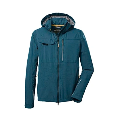 Imagen de killtec Men&#039;s Chaqueta funcional/chaqueta de exterior con capucha cremallera y protección contra salpicaduras KOS 36 MN JCKT, petrol, L, 39199 000