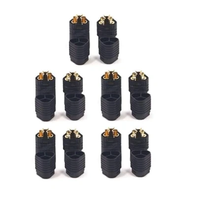 Imagen de YUNIQUE Espana 5 Pares de Conectores MT60, Enchufe 3,5 mm, Conector ESC, Macho Hembra, para baterías modelismo RC Lipo, Color Negro Metal Nikel