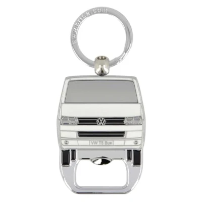 Imagen de BRISA VW Collection Llavero Anillo de Accesorio con abridor Botellas T5 Camper Bus (Frontal del Bus/Blanco)