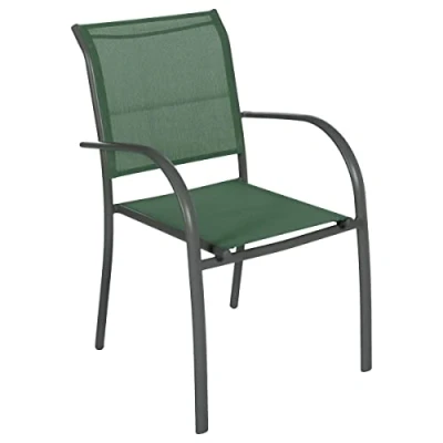 Imagen de Hespéride Sillón de jardín apilable Piazza Verde Oliva &amp; Grafito