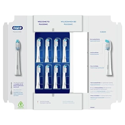 Imagen de Oral B Pulsonic Clean Cabezales para cepillo de dientes sónico, 8 unidades,