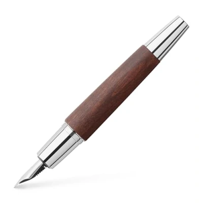 Imagen de Faber Castell E Motion Pluma de madera y cromo (B), color marrón oscuro