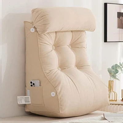 Imagen de FEAW Almohada de Lectura,Cojin Lectura,Respaldo Lumbar,Respaldo para Cama,Sillon y Extra Viscoelástica,para Leer Trabajar Jugar Relajarse o Ver televisión