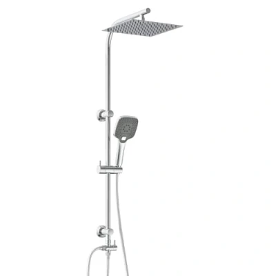 Imagen de EISL Easy Deluxe DX12011 Juego de ducha, sistema ducha sin grifería 2 en 1 con gran lluvia acero inoxidable (300 x 300 mm) y alcachofa mano, grifo, ideal para