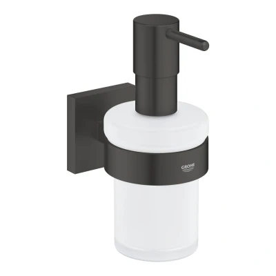 Imagen de GROHE Start Cube Quickfix Dispensador de jabón con soporte mural, Negro Mate 410982430