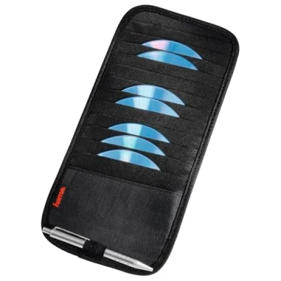 Imagen de Hama Funda para Parasol (Adecuada 12 CD, Almacenamiento de CD con Soporte bolígrafo), Color Negro