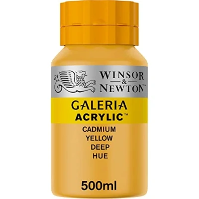 Imagen de Winsor &amp; Newton Galería Pintura Acrílica , 500 ml, Amarillo (Cadmium Yellow Deep Hue)
