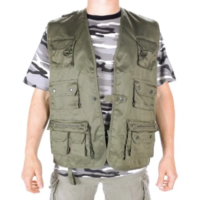 Imagen de Mil Tec Chaleco de caza y pesca para Hombre, Evergreen, pesca., color verde oliva, tamaño xx large