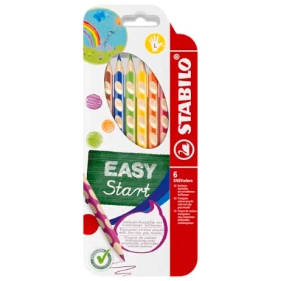 Imagen de STABILO Lápiz de color ergonómico EASYcolors Estuche con 6 colores Modelo para zurdos