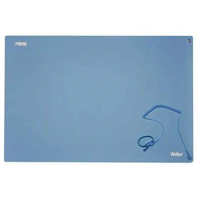 Imagen de Weller T0051403699 Set de Esterilla Soldadura Sobremesa Antiestática ESD Premium, Azul, 900 x 600 mm, Azul